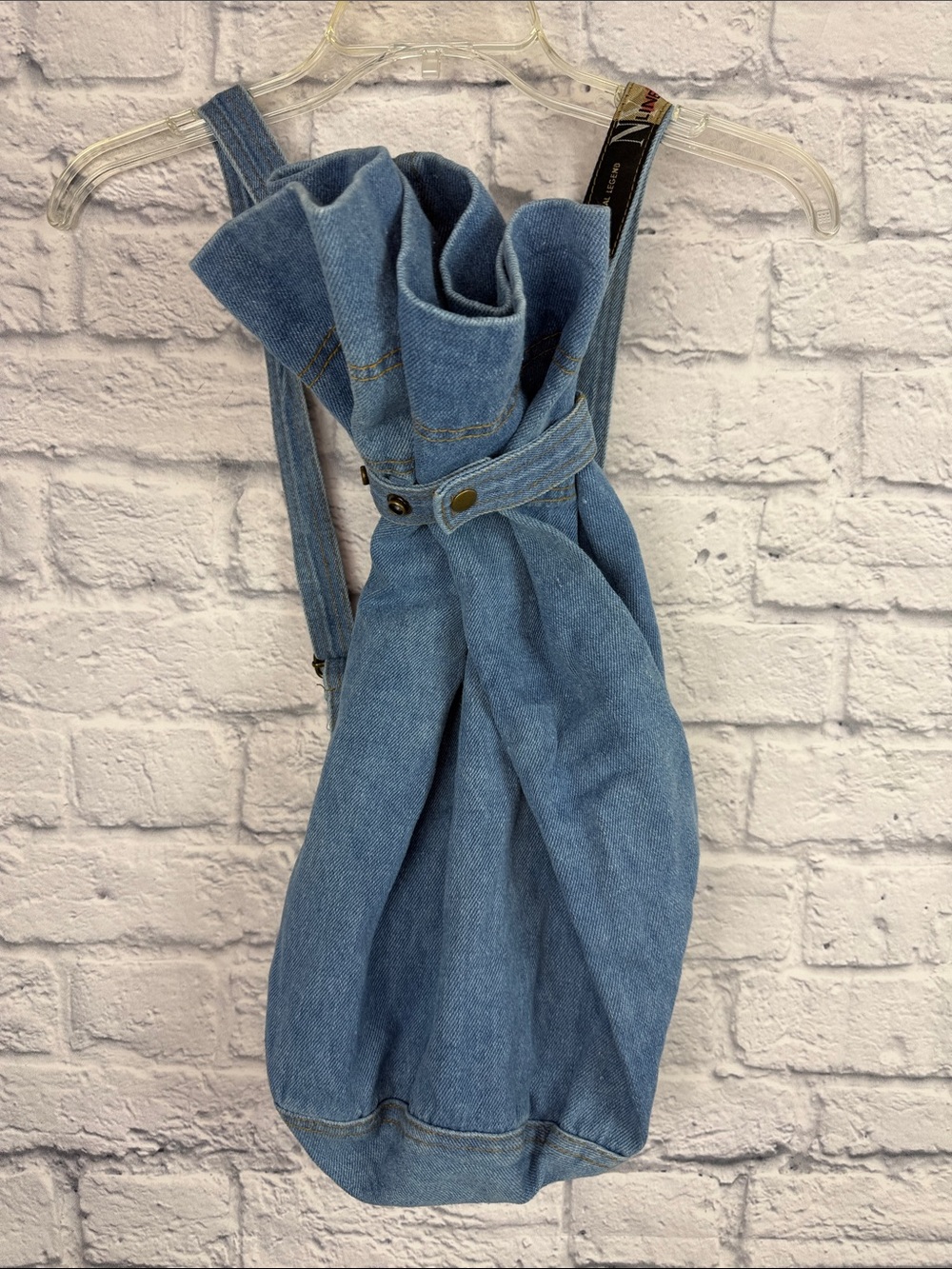 Vintage 90s Light Blue Denim Jean Shoulder Bag